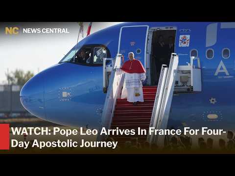 Bobigny,JUST IN: Pope Leo Arrives at Paris Orly Airport for Apostolic Journey to France